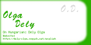 olga dely business card
